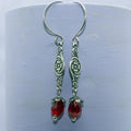Red victorian drop earrings