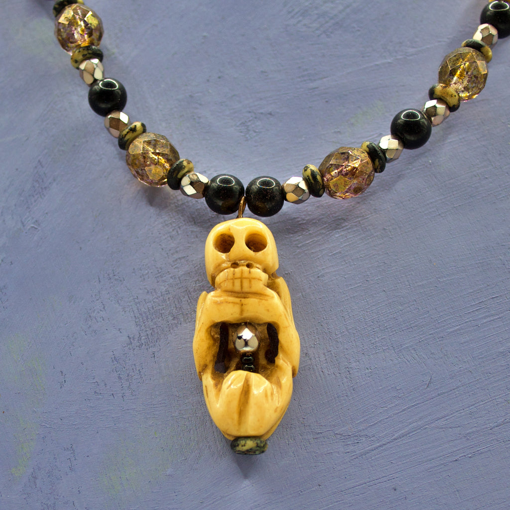 Bone skeleton necklace