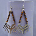 Tigers eye moon phase earrings