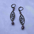 Black leaf earrings