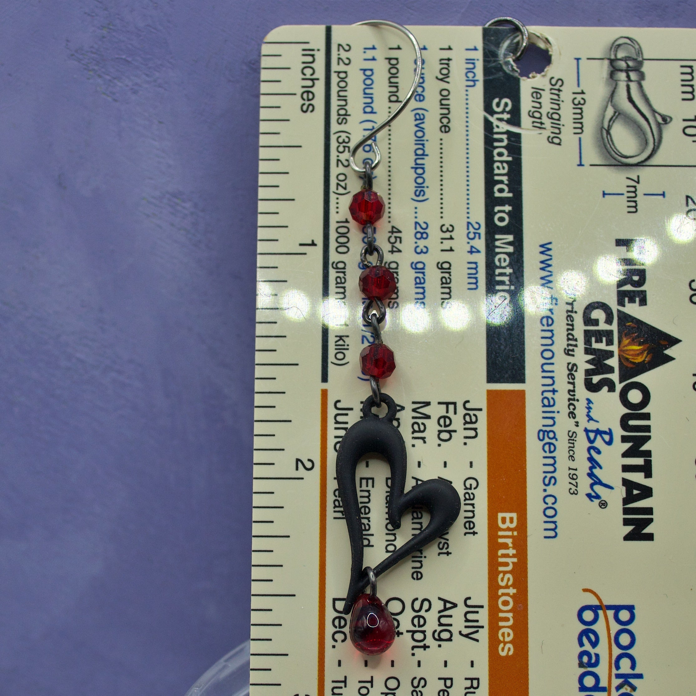 Black heart earrings