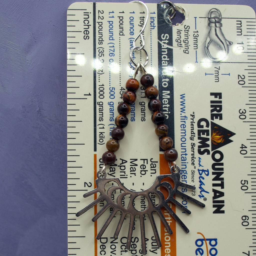 Tigers eye moon phase earrings
