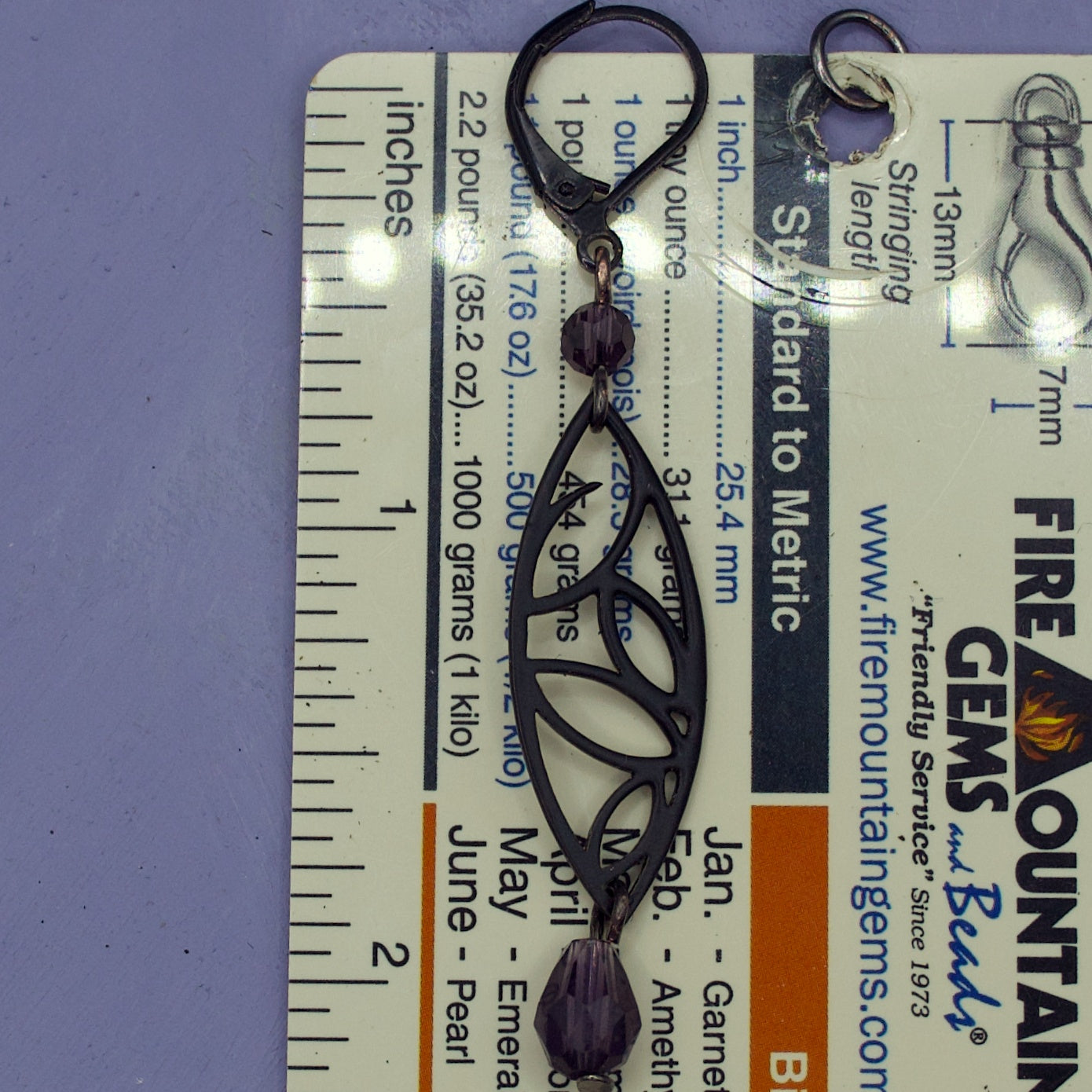 Black leaf earrings