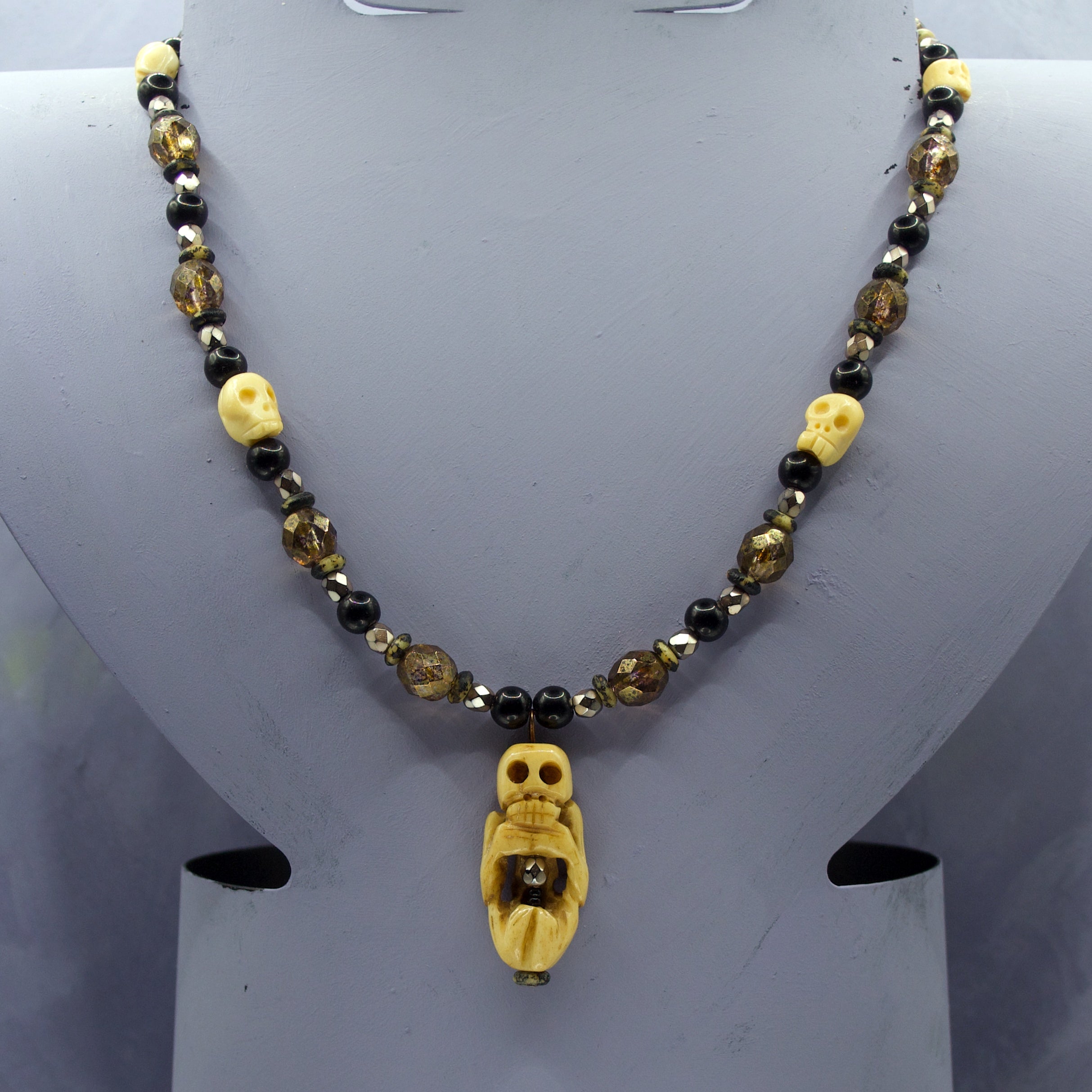 Bone skeleton necklace
