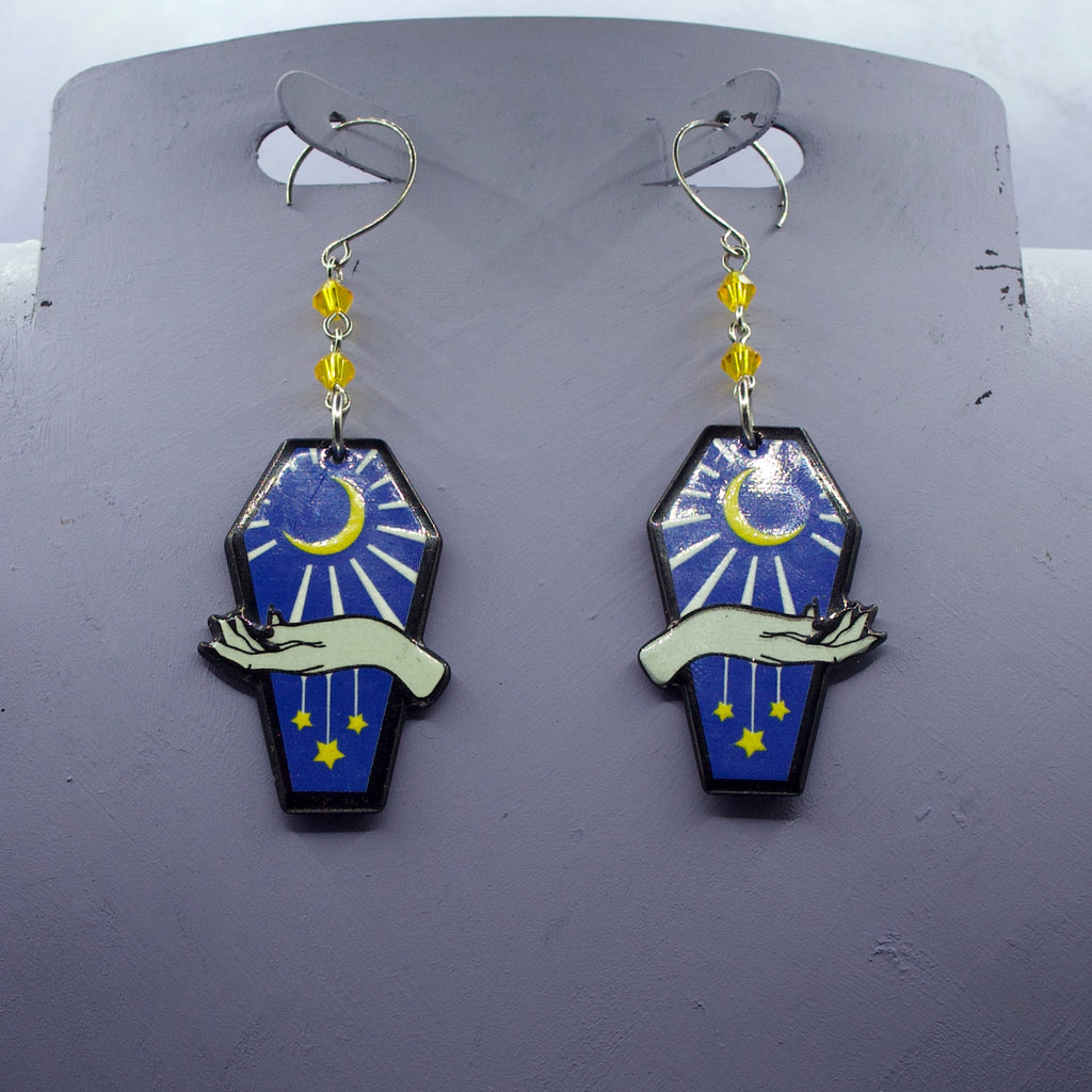 Moon coffin earrings
