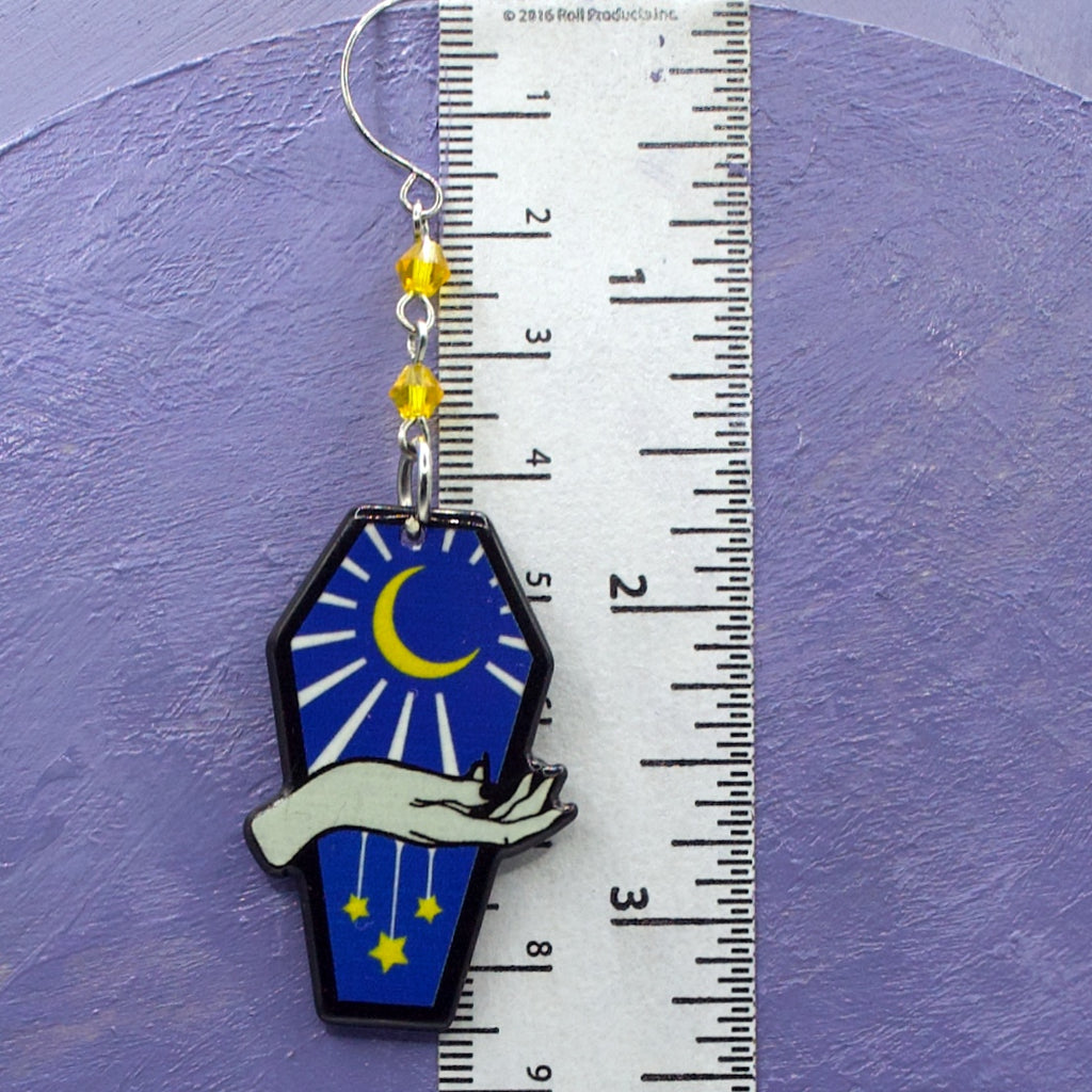 Moon coffin earrings